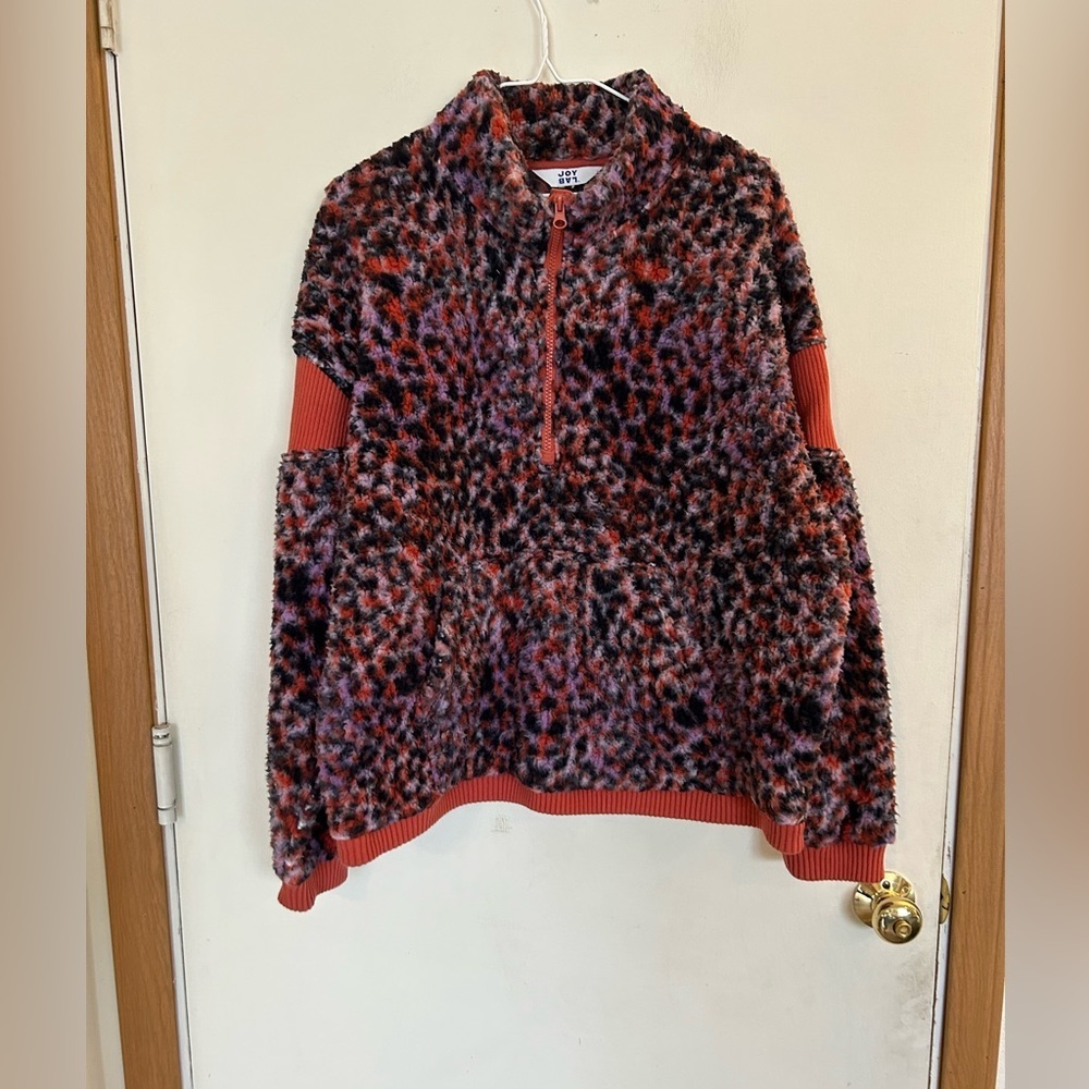Joy lab quarter zip fleece multicolored pull over sweater